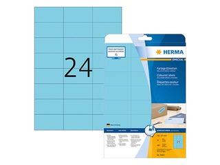 Labels Herma Special, A4, 70x37 mm,  20 sheets, blue