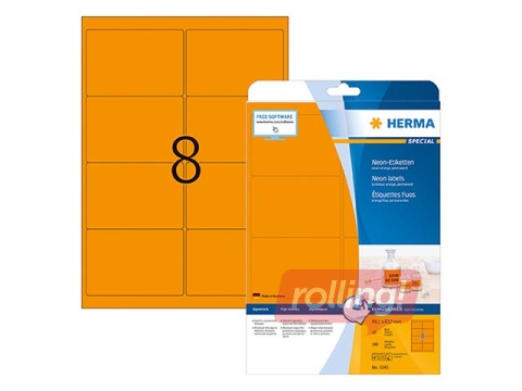 Labels Herma Special, A4 99,1x67,7, 20 sheets, movables/removable, neon orange