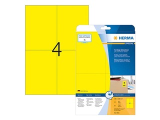 Uzlīmes Herma, A4, 105x148 mm, 100 loksnes, dzeltenas