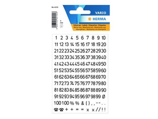Numbrid 5 mm 1-100, ilmastikukindel kile, läbipaistev, must, 2 lehte