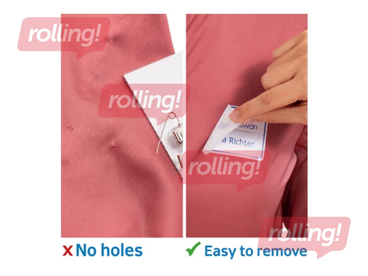 Name/ textile labels, A4, 88,9 x 33,8 mm, removable, white