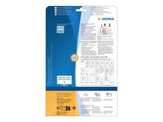 Uzlīmes Herma  A4, 45,7 x 21,2 mm, 25 loksnes, mitrumizturīgas, noturīgas, caurspīdīgas