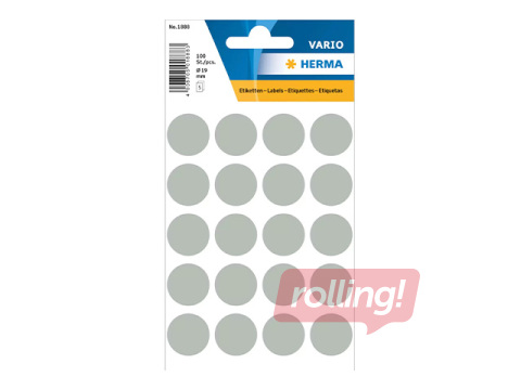 Uzlīmes - aplīši Herma, 19 mm, pelēki