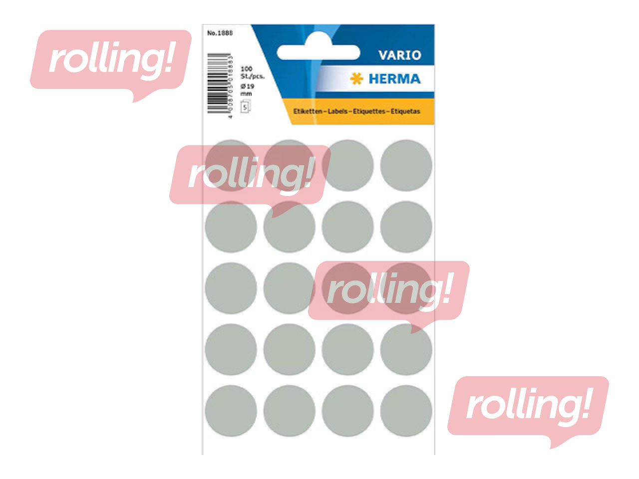 Uzlīmes - aplīši Herma, 19 mm, pelēki