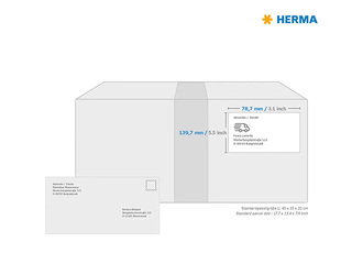 Etiketid Herma Premium, valged, A4, 78.7x139.7mm, 100 lehte