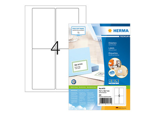 Labels Herma Premium, white, A4, 78.7x139.7mm, 100 sheets