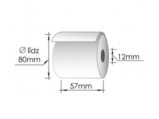 Cash Register Roll 57 x 80mm x 75m, Thermal, 5 pcs