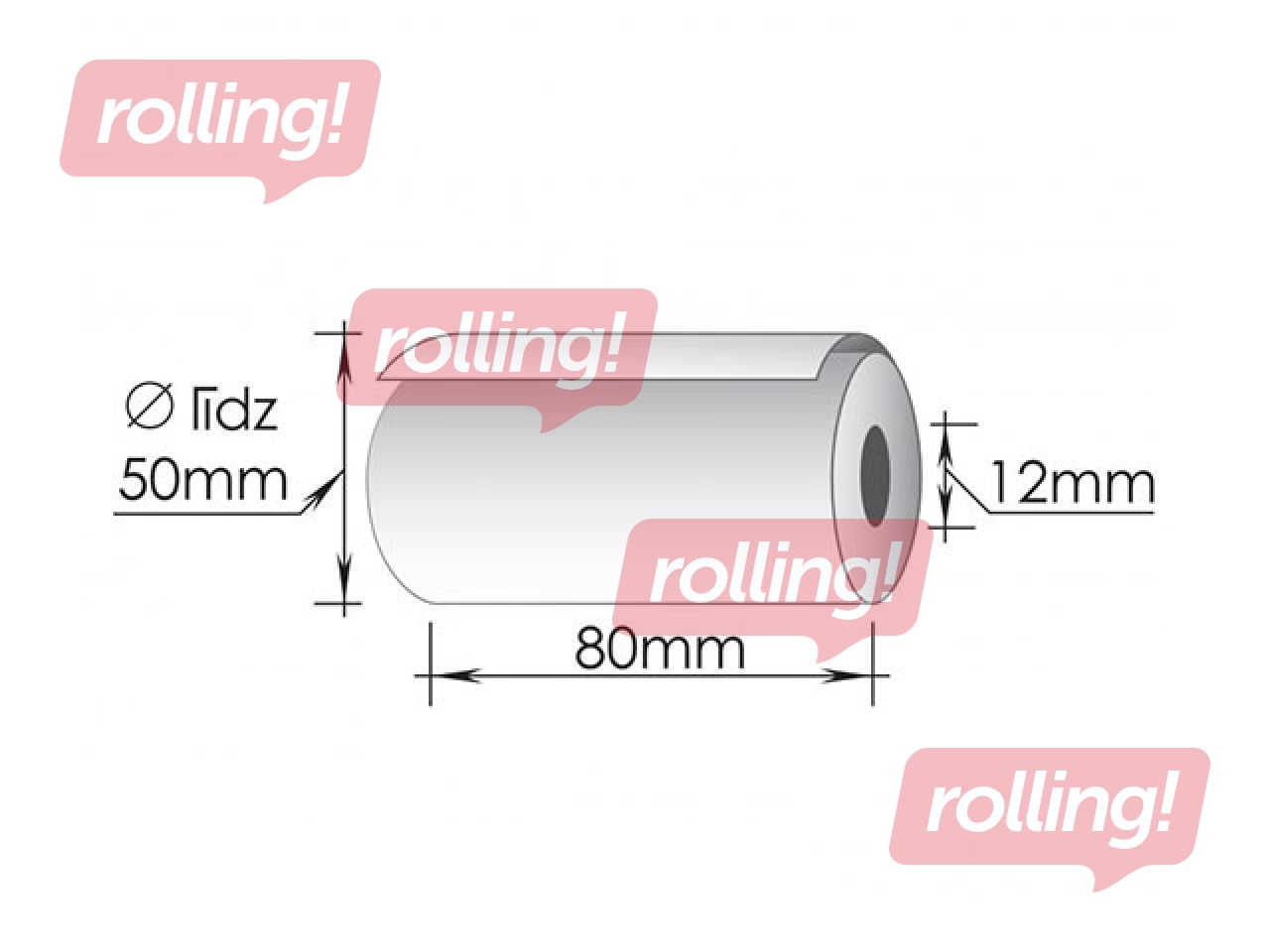 Kases lente, termo, 80x50mm x 35m, 6 gab.