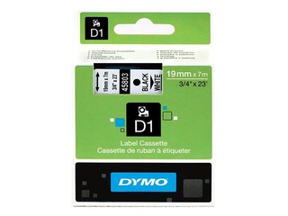 PROMO Markeerimislint Dymo D1 19mm x 7m, mustad tähed valgel põhjal
