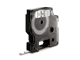 Marķēšanas lente DYMO D1, 6 mm x 7 m, melni burti uz balta fona 