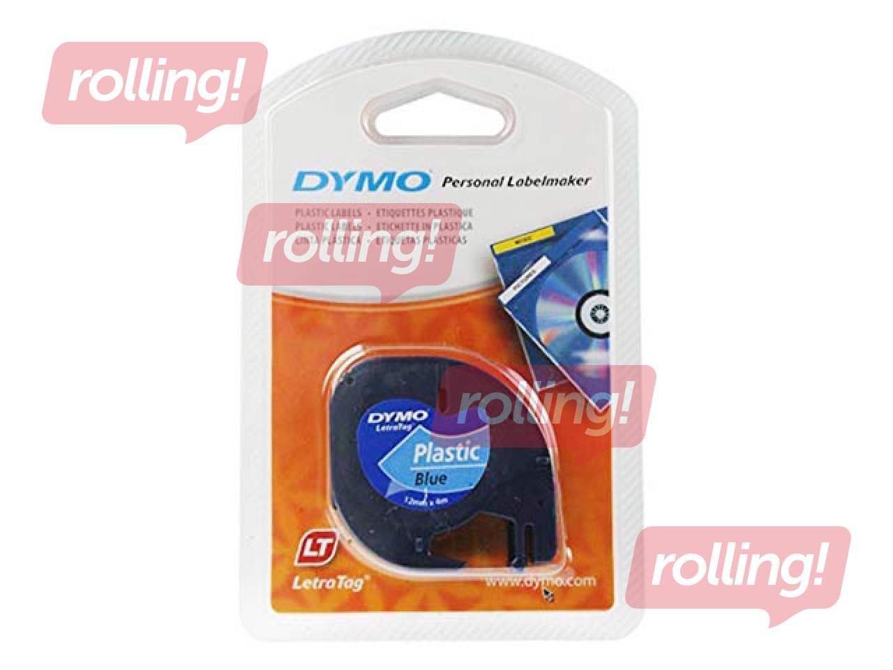 Markeerimislint Dymo, 12 mm x 4 m, plastik, sinine