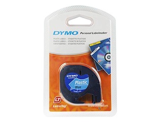 Маркировочная лента Dymo, 12 мм x 4 м, пластик, синяя, чёрные буквы