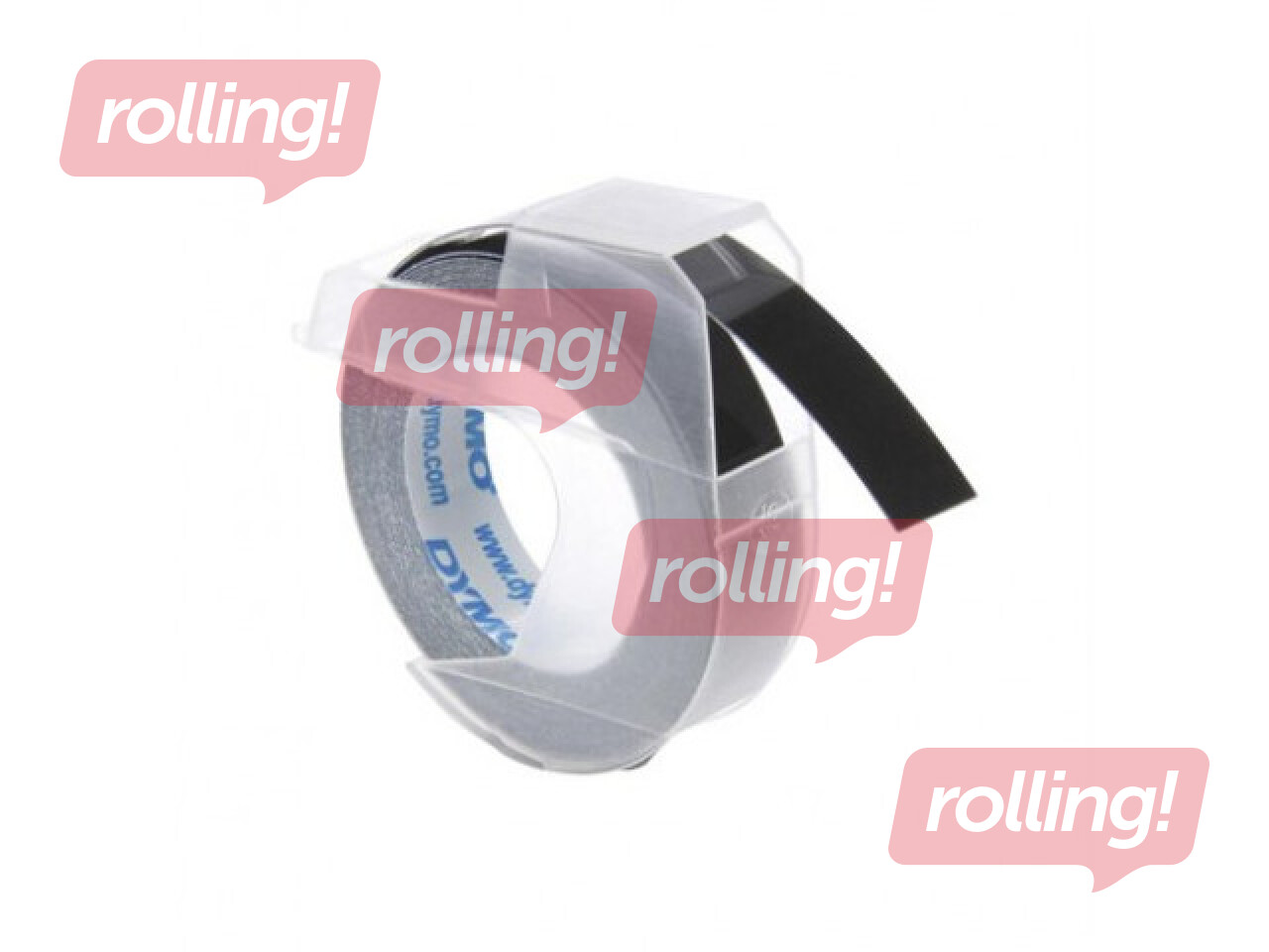 Marking label Dymo, 3D, 9 mm x 3 m, plastic, white, black letters