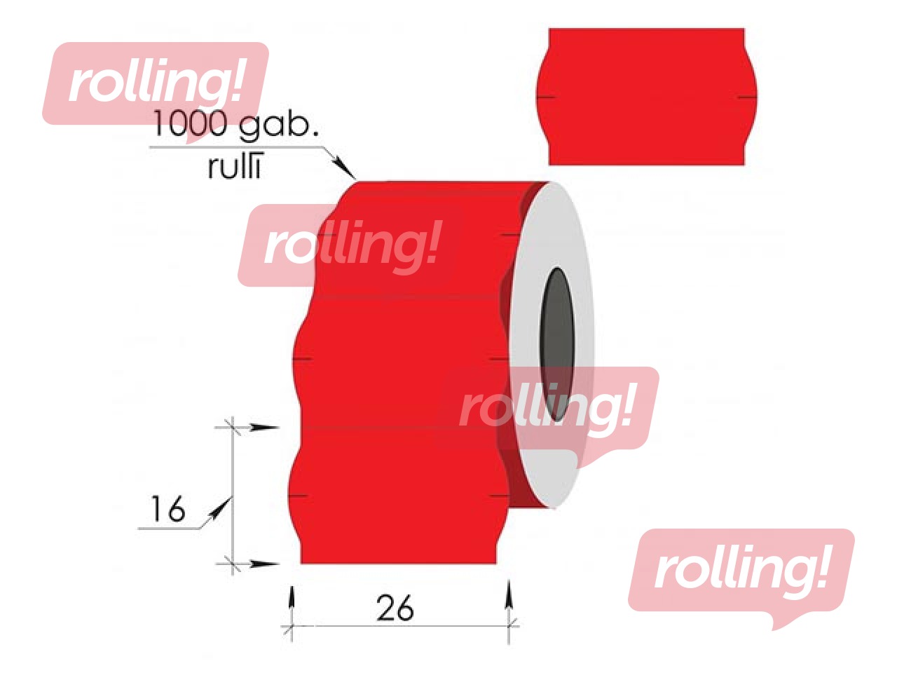 Marking labels, red, 26x16mm