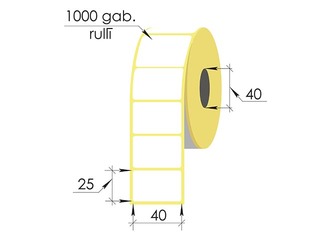 Термонаклейки в рулоне, 40x25 mm, Top, 1000 шт
