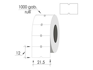 Etiketid 21,5 x 12 mm, valge, külmkapi jaoks