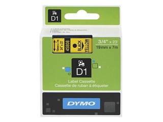 Маркировочная лента DYMO D1, 19 мм x 7 м, черные буквы на желтом фоне 