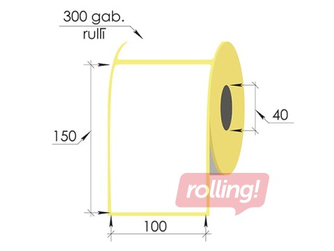 Thermal stickers in a roll, 100x150 mm, TermoEko, 300 pcs