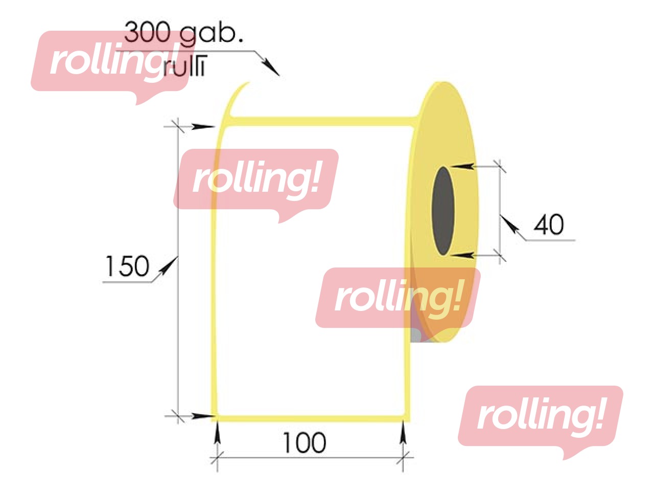 Thermal stickers in a roll, 100x150 mm, TermoEko, 300 pcs