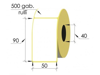 Termokleebised rullis, 50 x 90 mm, TermoEko, 500 tk