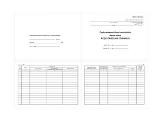 Darba aizsardzības instruktāžu darba vietā reģistrācijas žurnāls, A5, 48 lapas