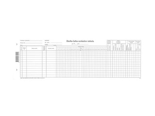 Work time tracking table, 1/2 of A3, 10 sheets