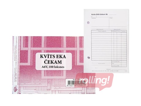 Receipt for EKA receipt, A6V, single-sided