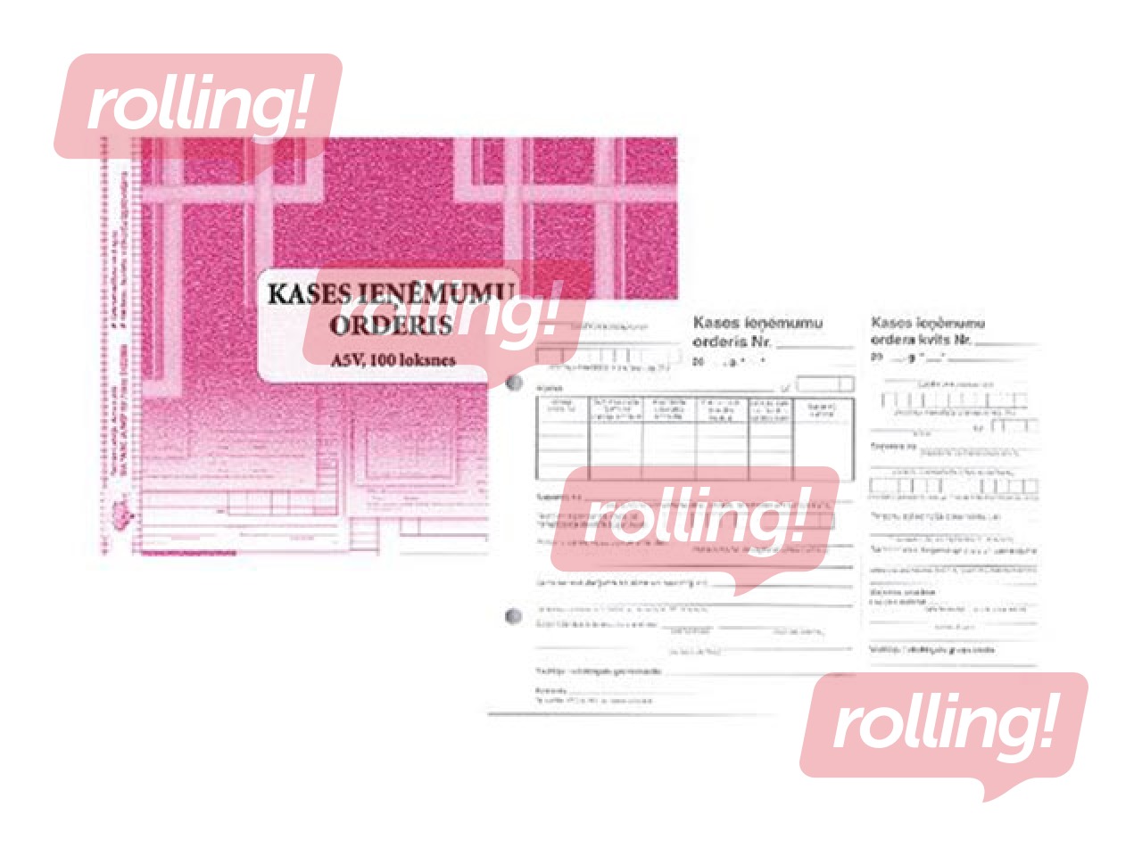 Cash register receipt, A5V, with tear-off slip