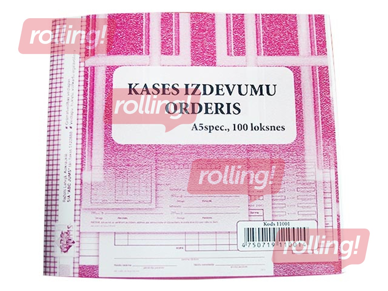 Kases izdevumu orderis, A5V, vienpusējs