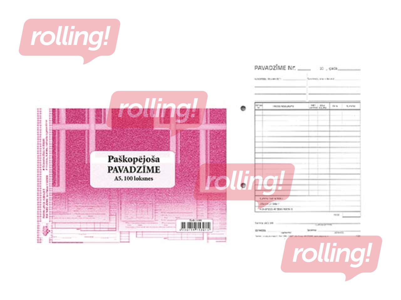 Pavadzīme, A5V, paškopējoša, vienpusēja