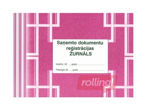 Saņemto dokumentu reģistrācijas žurnāls, A4, 48 lapas