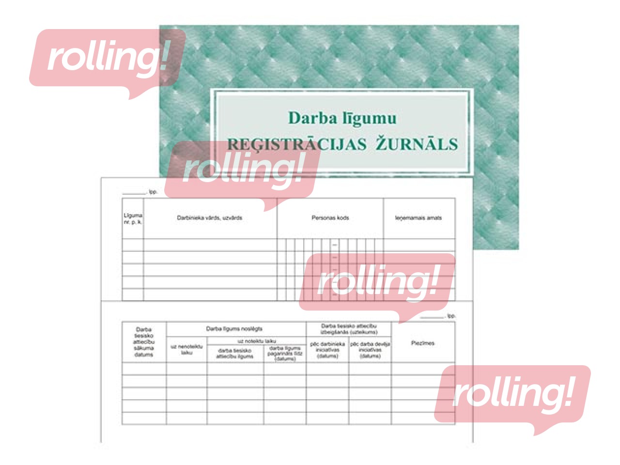 Darba līgumu reģistrācijas žurnāls, A5, 24 lapas