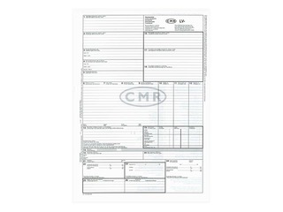 CMR international goods transport waybill without numbers, 6 copies