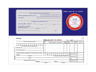 Transaction Receipts, 1/4 of A4, self-copying, 3 layers, 25 sets