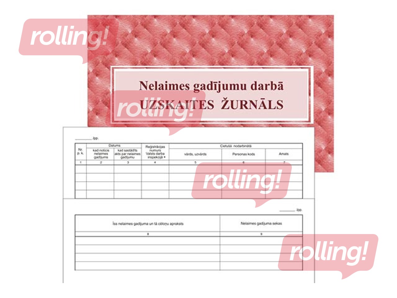 Nelaimes gadījumu darbā uzskaites žurnāls, A5, 16 lapas