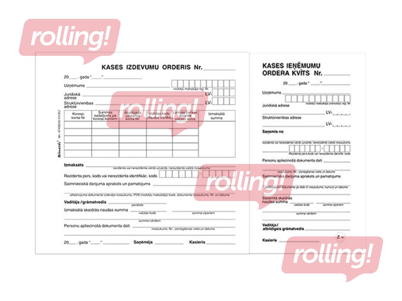 Cash register receipt, A5/1, with tear-off slip, 100 sheets