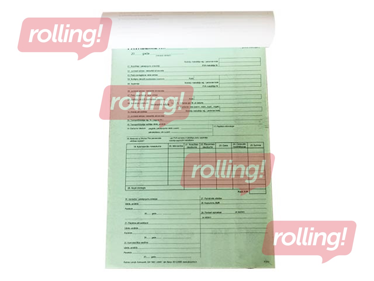 Kokmateriālu pavadzīme, A4, paškopējoša, 4 eksemplāri, 1 komplekts