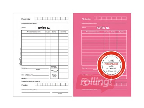 Receipt A6, self-copying, 2 copies