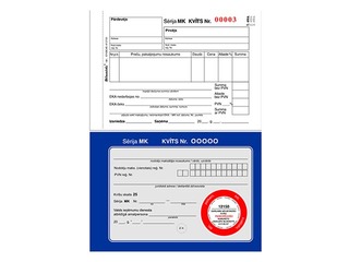 Transaction confirmation receipts, A6, self-copying, 3 copies, 25 sets