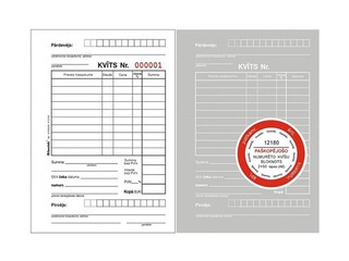 Receipt with numbering, A6, self-copying, 2 copies, 50 sets