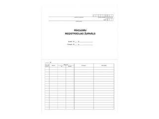 Rīkojumu reģistrācijas žurnāls, A5, 40 lapas