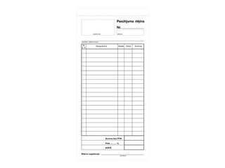 Rēķins oficiantiem, 1/3 no A4, 50 lapas