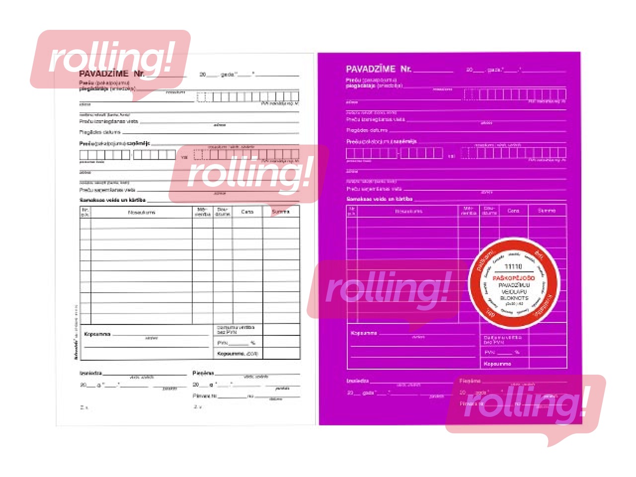 Delivery note, A5, self-copying, 50 sets