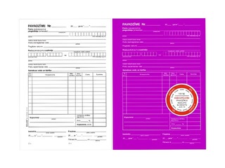 Pavadzīme, A5, paškopējoša, 50 komplekti