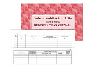 Darba aizsardzības instruktāžu darba vietā reģistrācijas žurnāls, A5, 40 lapas