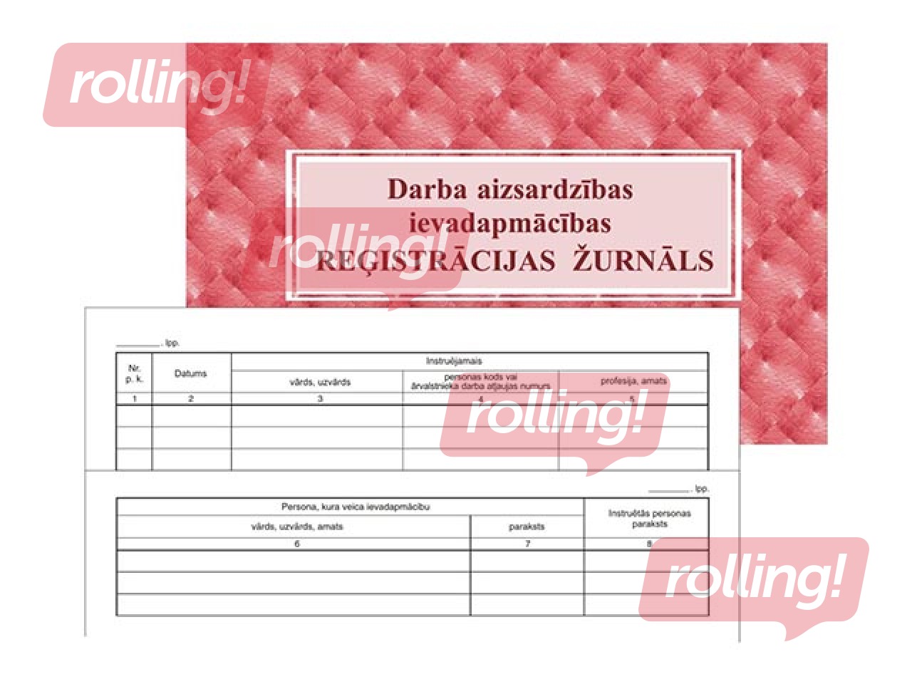 Darba aizsardzības ievadapmācības reģistrācijas žurnāls, A5, 16 lapas