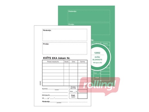 Kvīts EKA čekam, A6, vienpusēja