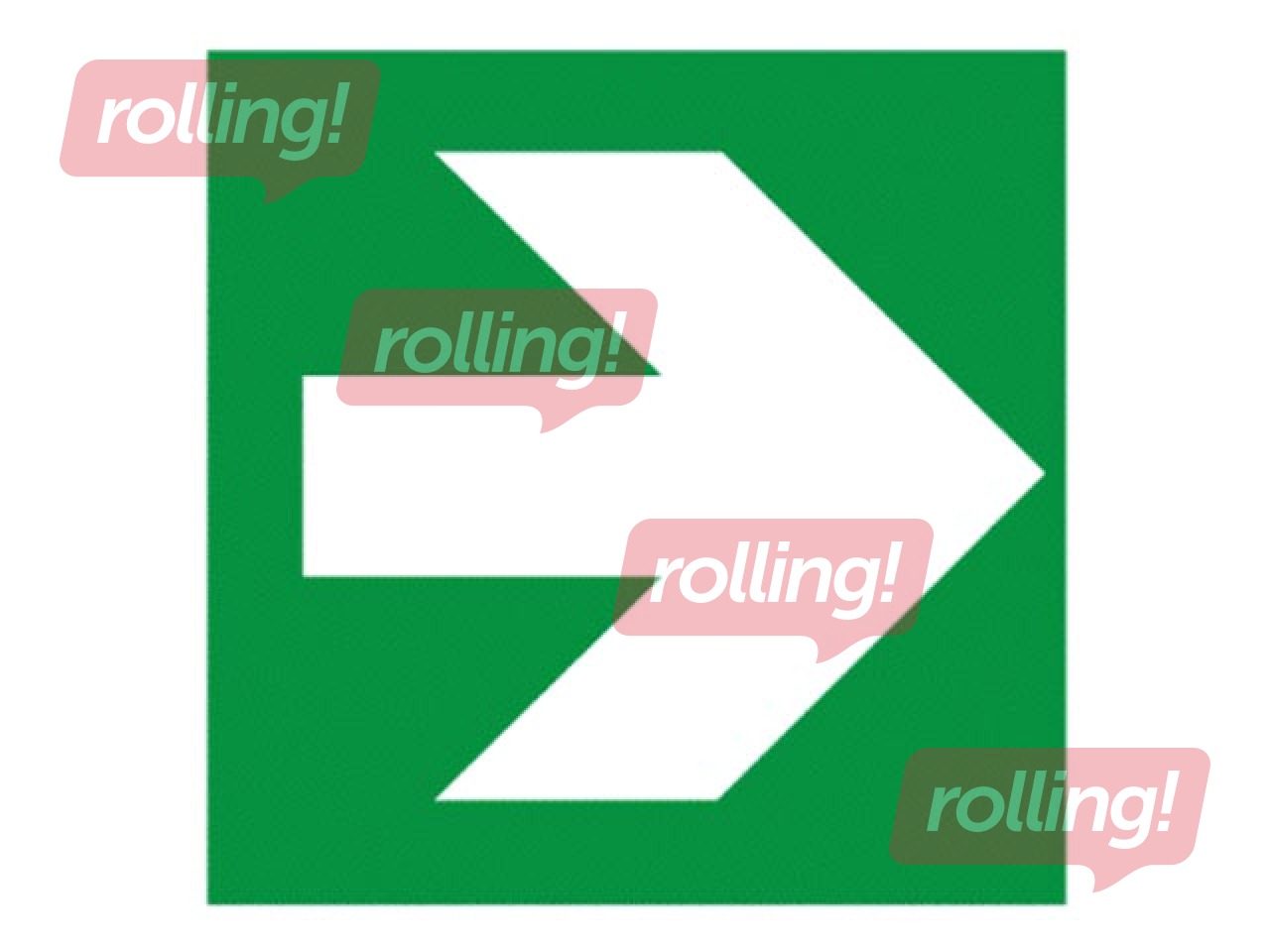 Uzlīme - zīme “Evakuācijas virziens”, 10x10cm