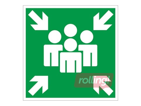Information sign, Safe gathering place, 300x300 mm, plastic