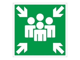 Information sign, Safe gathering place, 300x300 mm, plastic